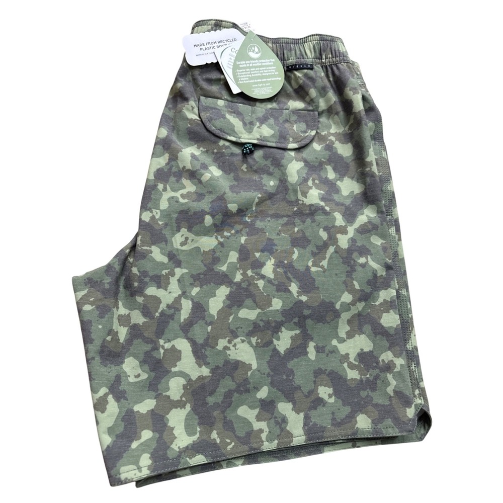 Vissla Ecolastics Camo Board Shorts Mens Large NWT Green Quick Dry Beach Boating